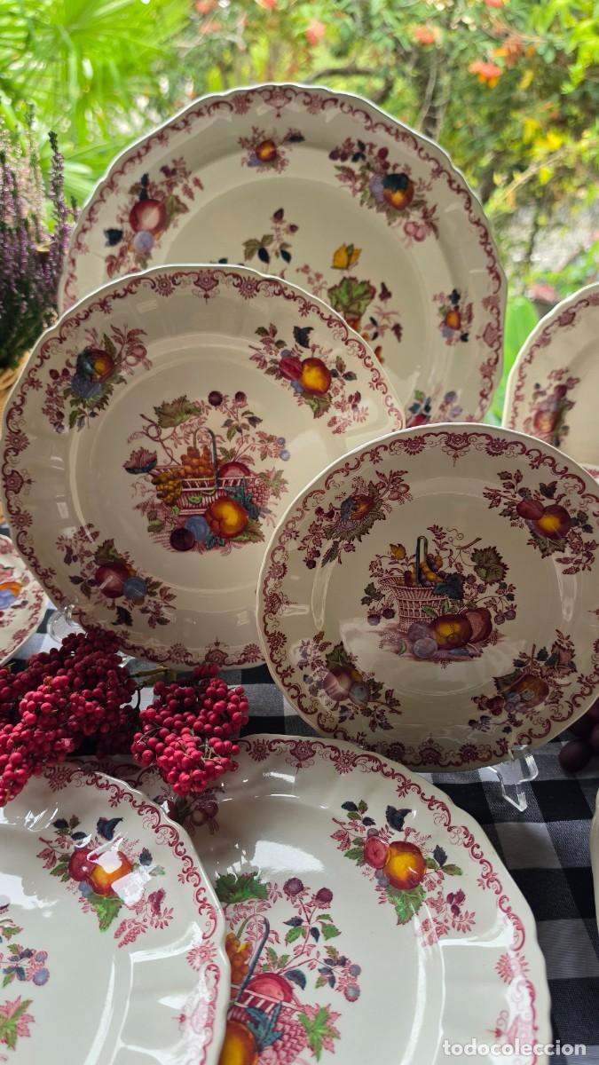 Vintage: Lote de 5 Platos Loza Inglesa Vintage Plato Mason&rsquo;s &rdquo;Fruit Basket&rdquo; (25 cm) Elegancia Cl&aacute;sica en Tu
