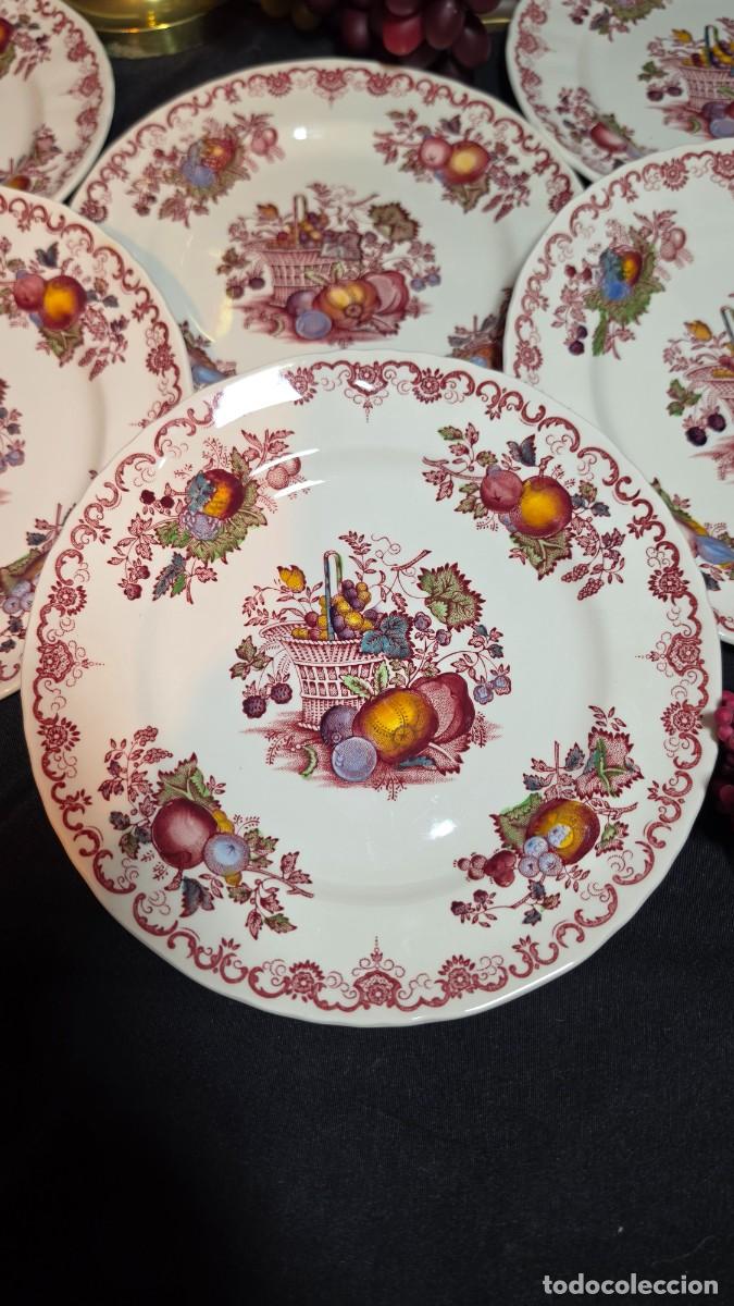 Vintage: Lote de 5 Platos Loza Inglesa Vintage Plato Mason&rsquo;s &rdquo;Fruit Basket&rdquo; (25 cm) Elegancia Cl&aacute;sica en Tu