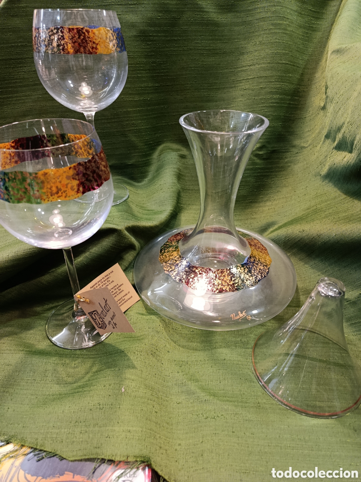 Vintage: Conjunto de decantador de vino y copas Nualart.