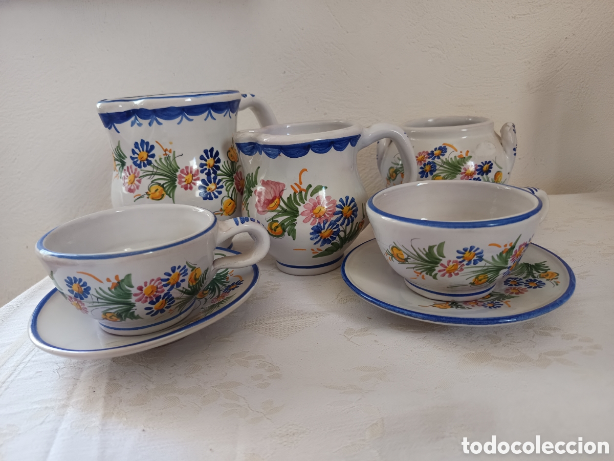 Vintage: Juego de caf&eacute; de cer&aacute;mica El Poveo Lorca Murcia