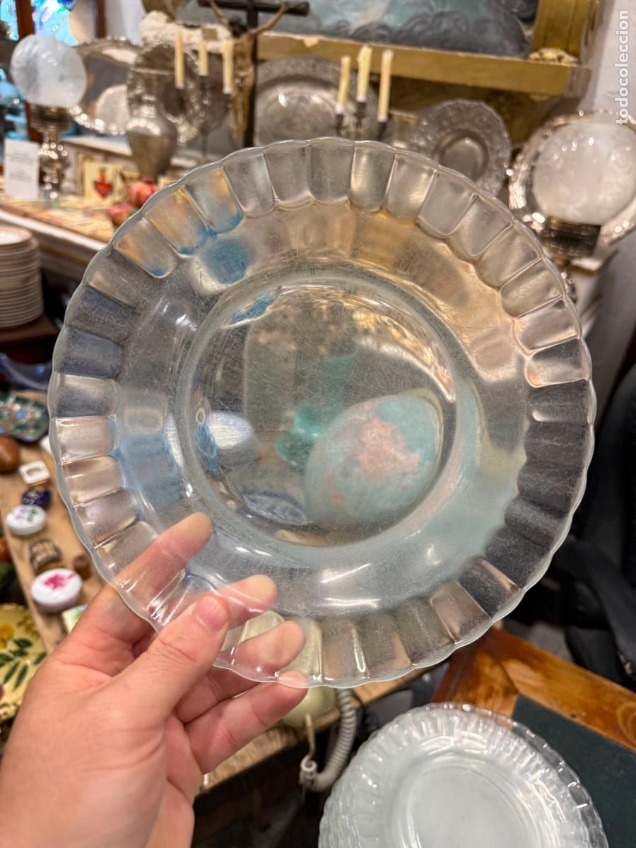 Vintage: PLATO HONDO DE CRISTAL DURALEX - MEDIDA 23 CM - VINTAGE - 7