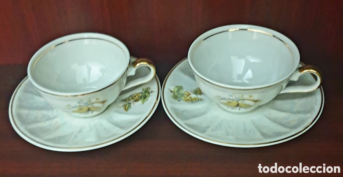 Vintage: Lote 2 tazas con su plato recuerdo comuni&oacute;n