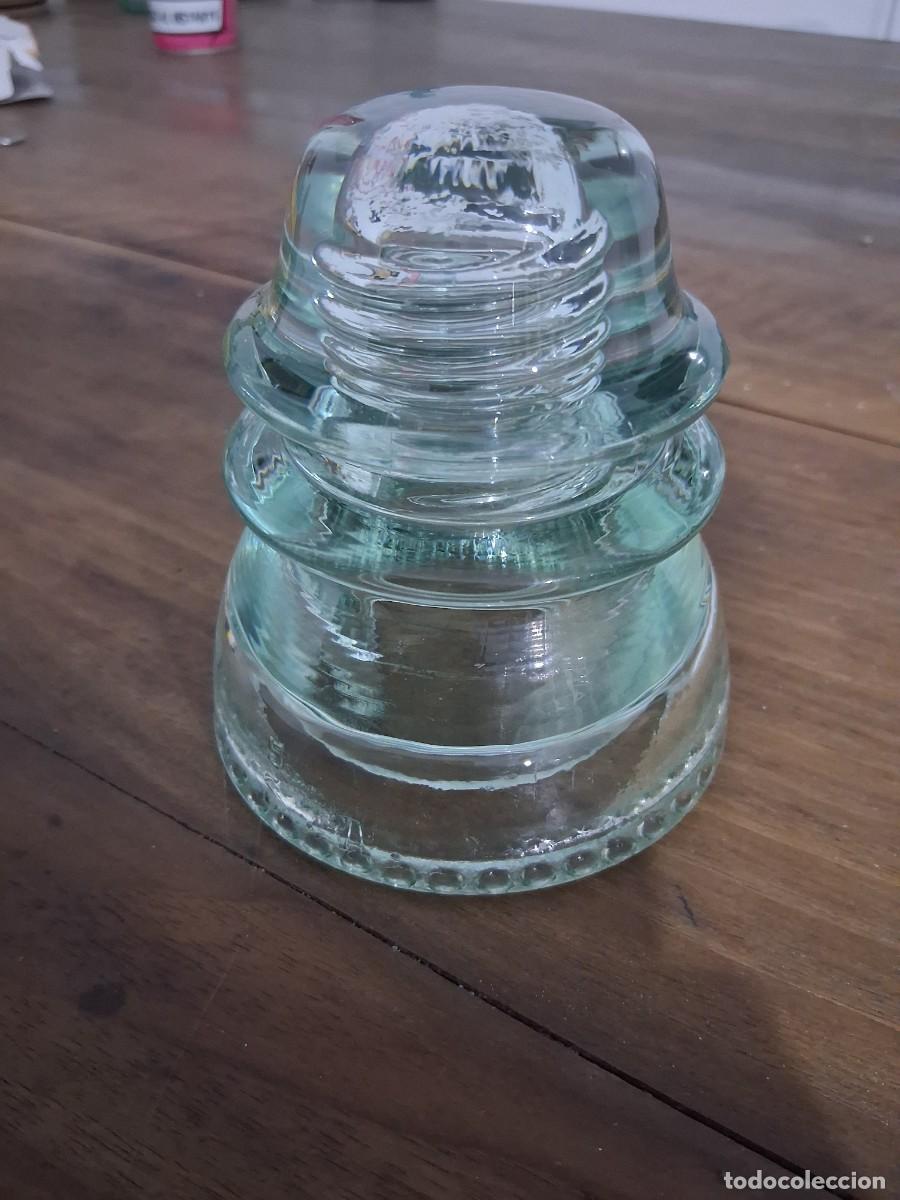 Vintage: Jicara aislante p&oacute;ster luz el&eacute;ctrico aislador cristal transparente E.S.A Electrificaci&oacute;n