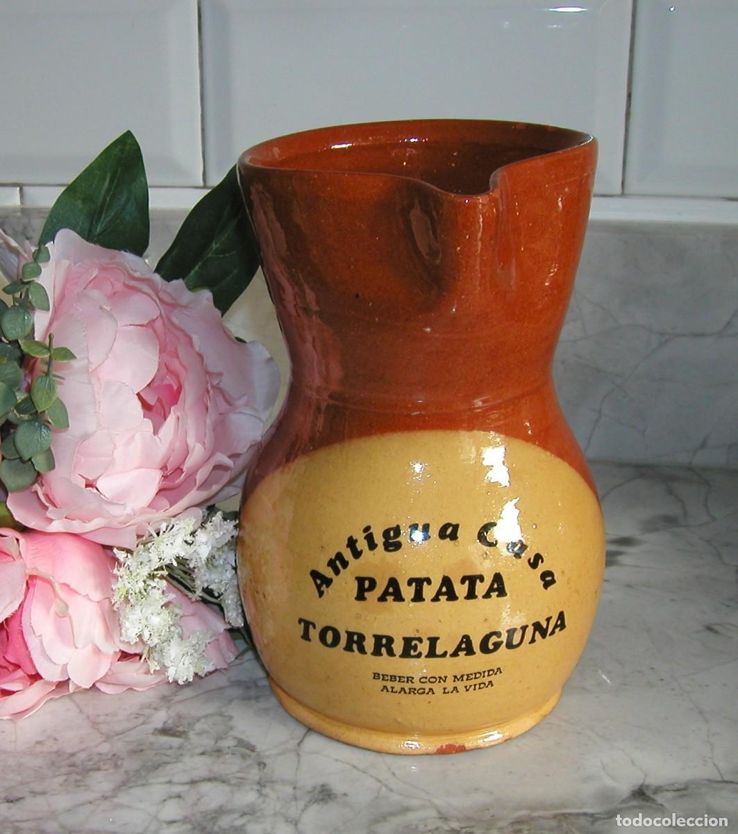 Vintage: Antigua jarra barro restaurante antigua casa patata Torrelaguna Beber con medida alarga la vida d-70