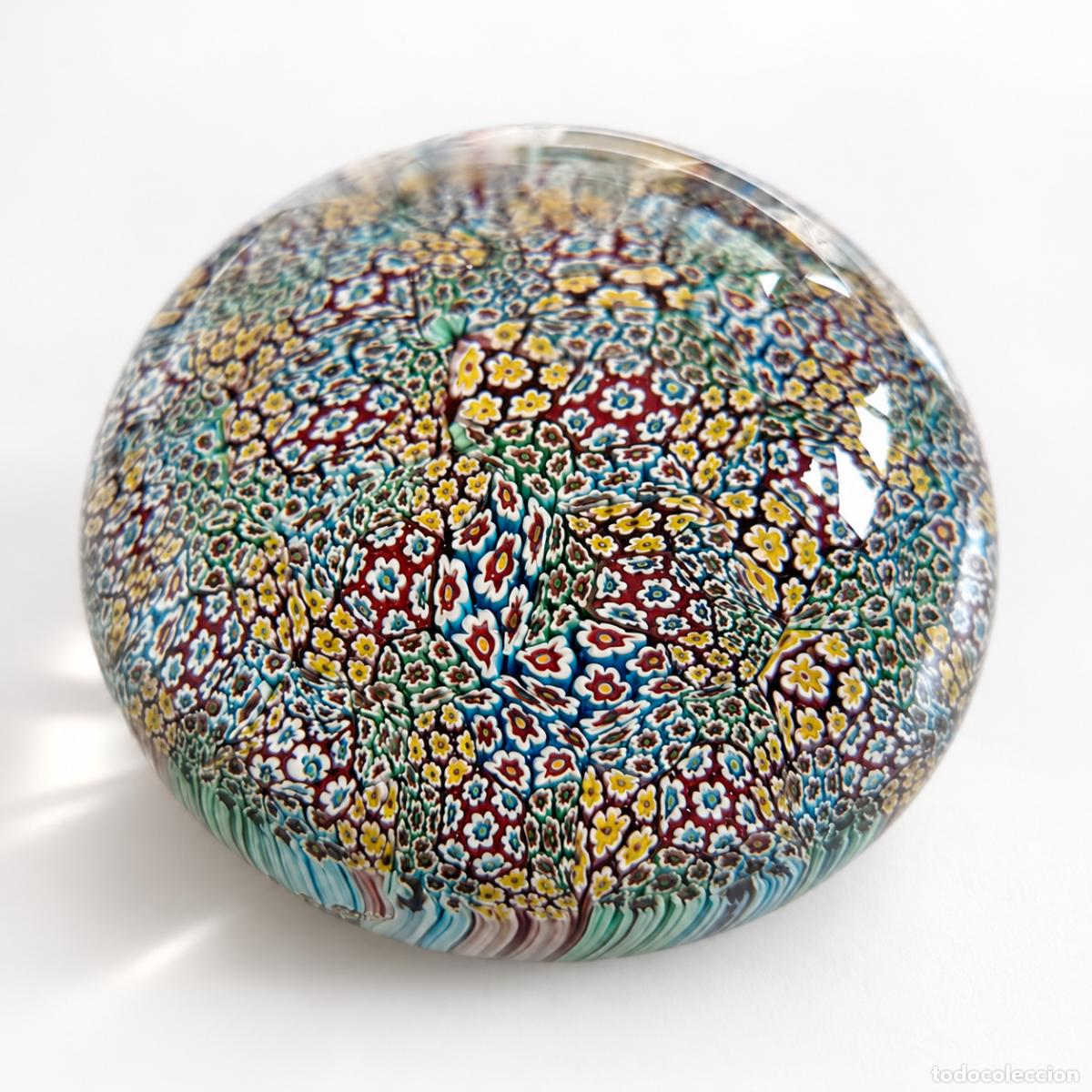 Vintage: PISAPAPELES CRISTAL DE MURANO ITALIA &ndash; MILLEFIORI MULTICOLOR &ndash; VINTAGE