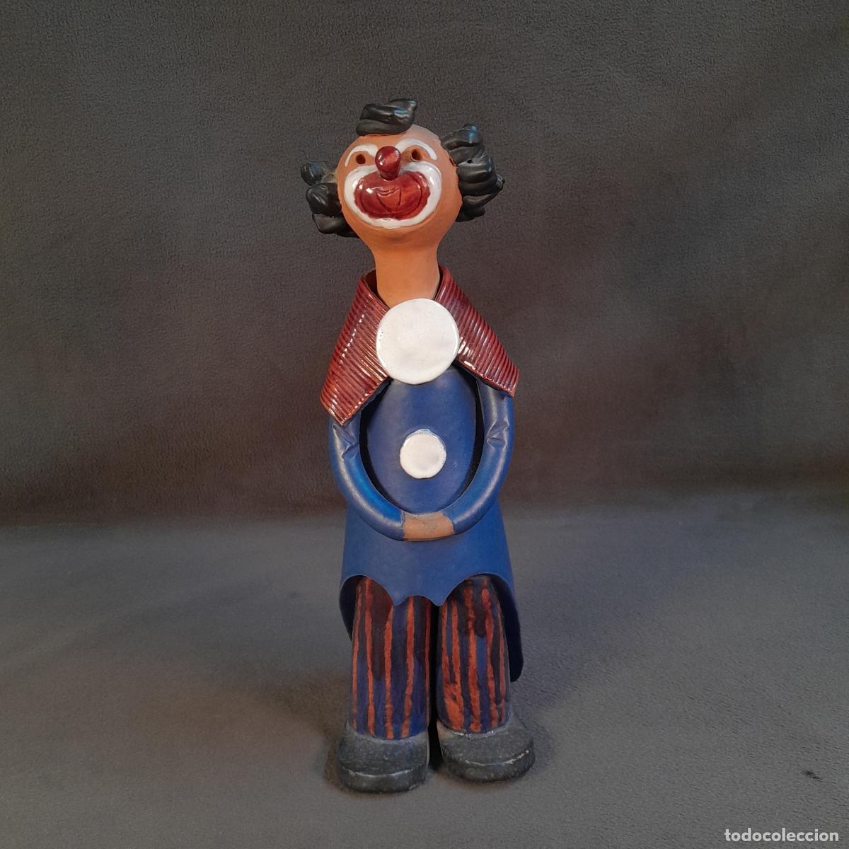 Vintage: FIGURA PAYASO ESCULT&Oacute;RICA EN CER&Aacute;MICA POLICROMADA. A&Ntilde;OS 70-80