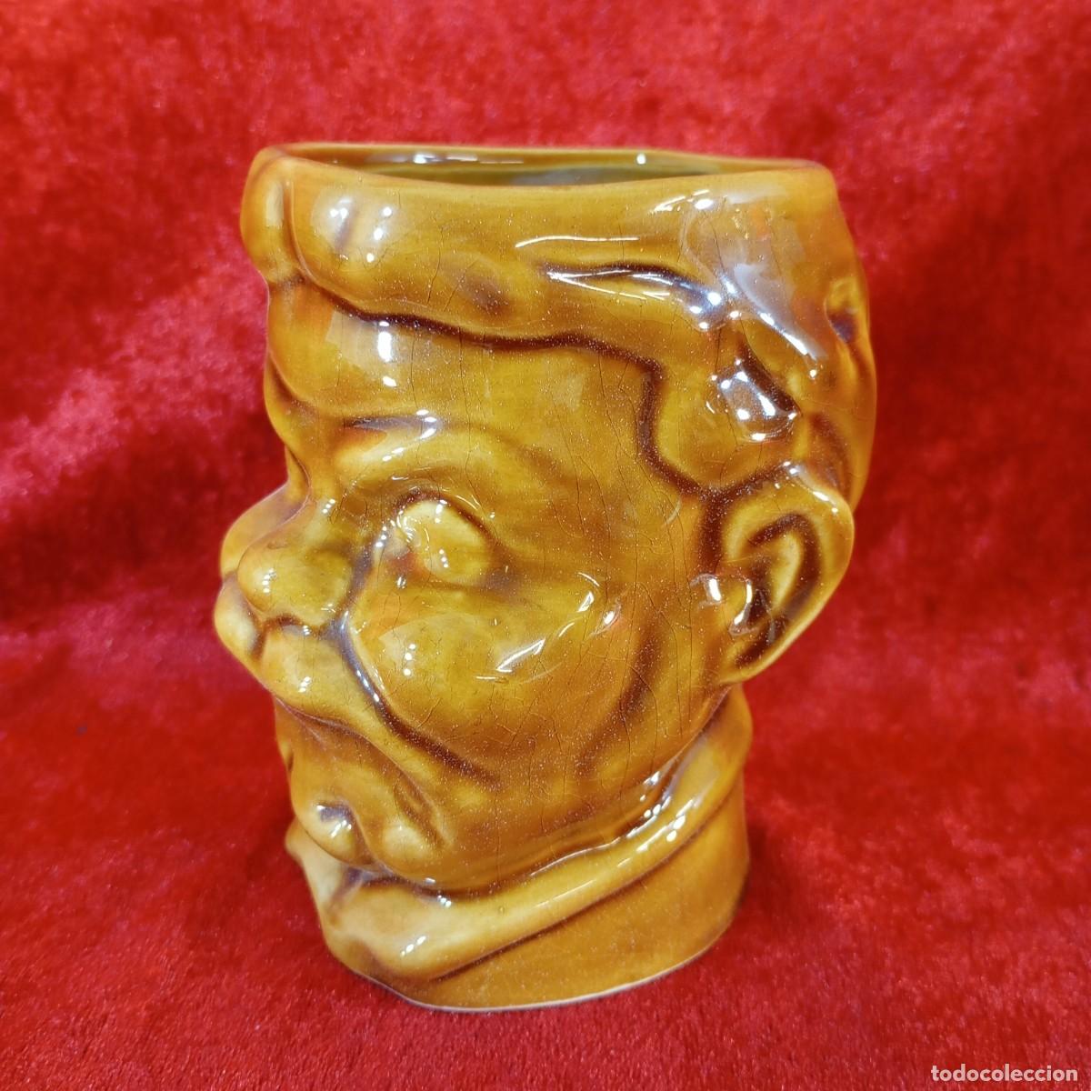 Vintage: TAZA DE ESTILO VINTAGE - ESMALTADA EN COLOR &Aacute;MBAR MIEL - 13 CM DE ALTO