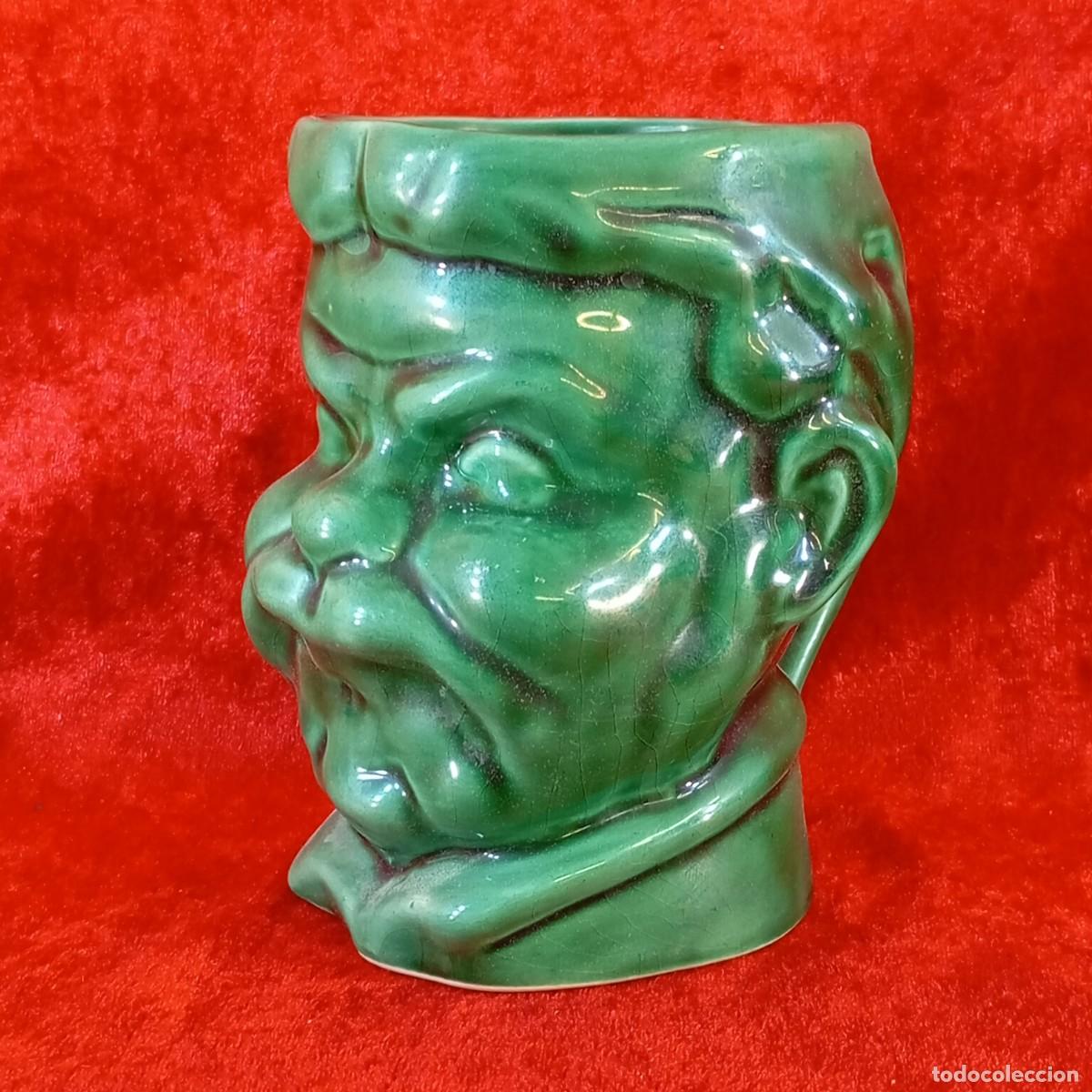 Vintage: TAZA DE ESTILO VINTAGE - ESMALTADA EN COLOR VERDE - 13 CM DE ALTO