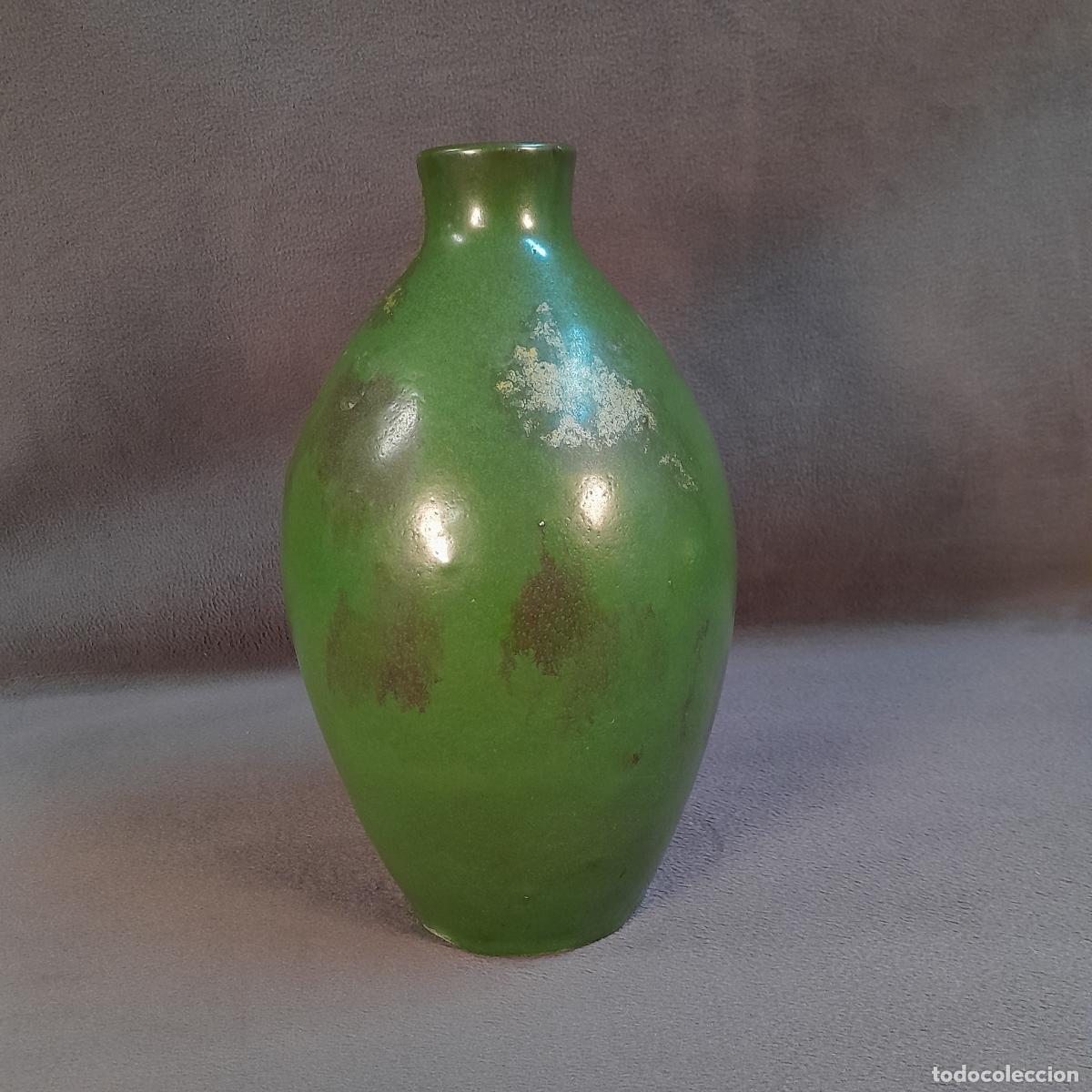 Vintage: JARR&Oacute;N / FLORERO DE CER&Aacute;MICA ESMALTADA. FIRMADO H. REGNAULT. A&Ntilde;OS 50-60