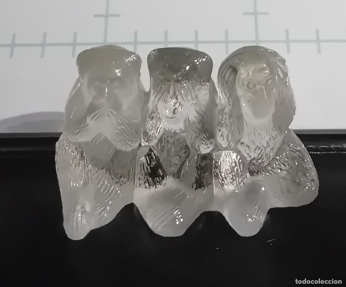 Vintage: Tres monos sabios de cristal decorativo