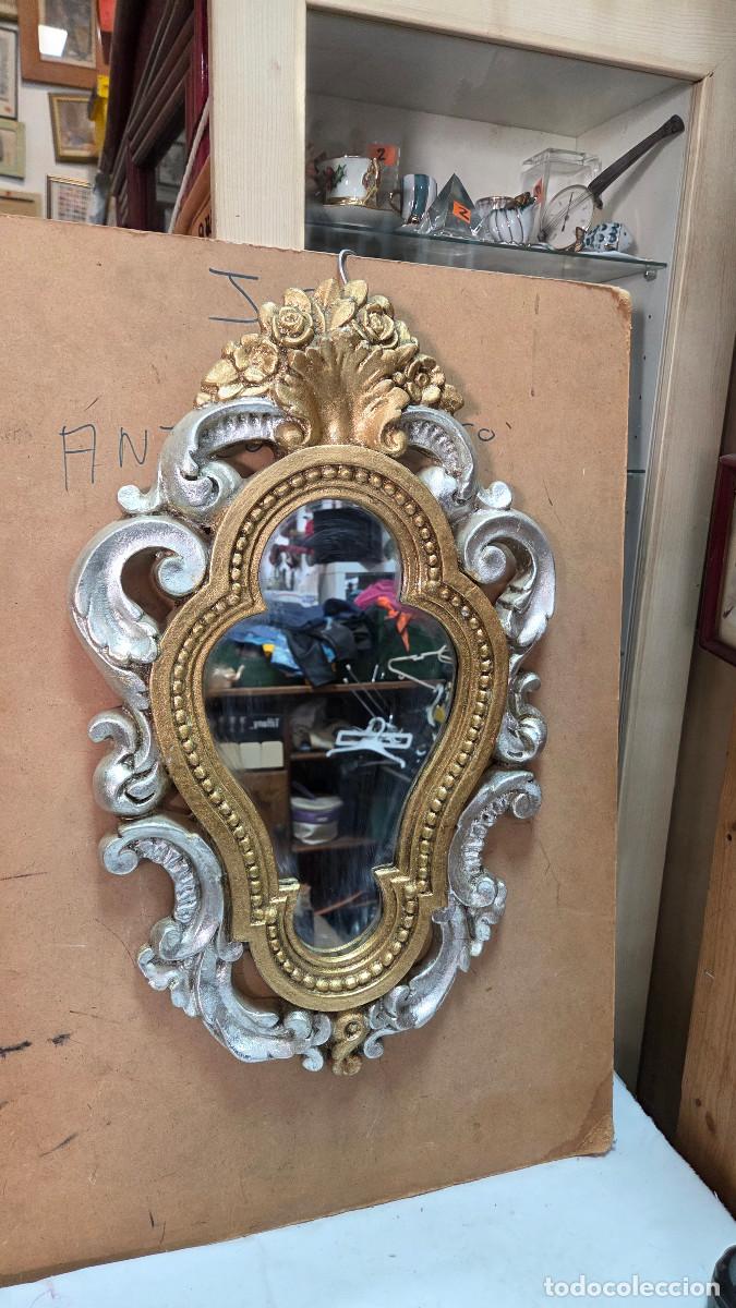 Vintage: espejo de cristal y politelano
