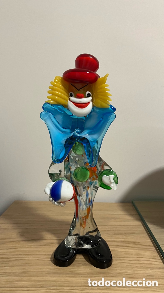 Vintage: Payaso de Cristal de Murano Vintage - Figura Italiana Hecha a Mano