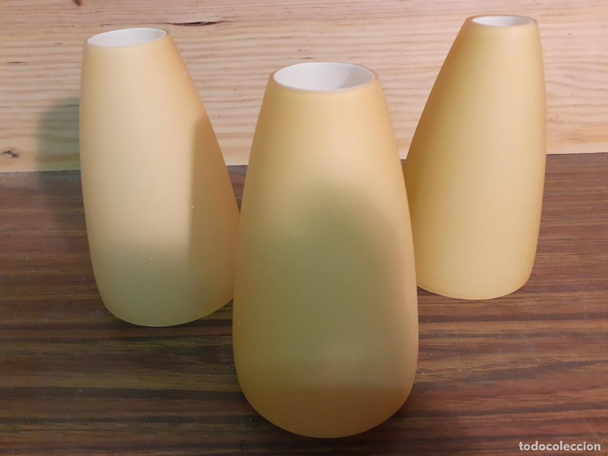 Vintage: Tulipas cristal color ahumado conicas