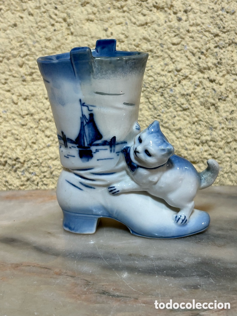 Vintage: Jarr&oacute;n peque&ntilde;o de porcelana Delft Holanda
