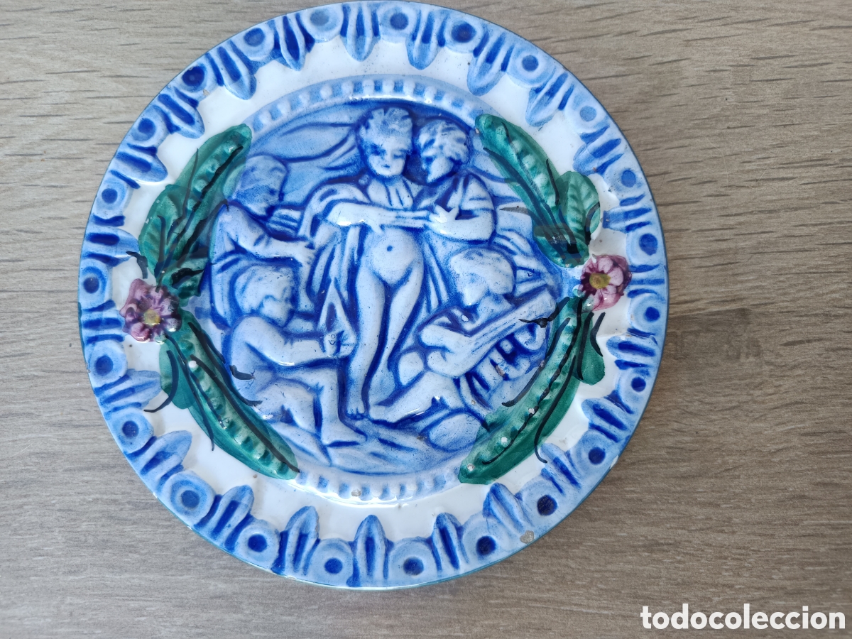 Vintage: Plato relieve ni&ntilde;os m&uacute;sicos para colgar