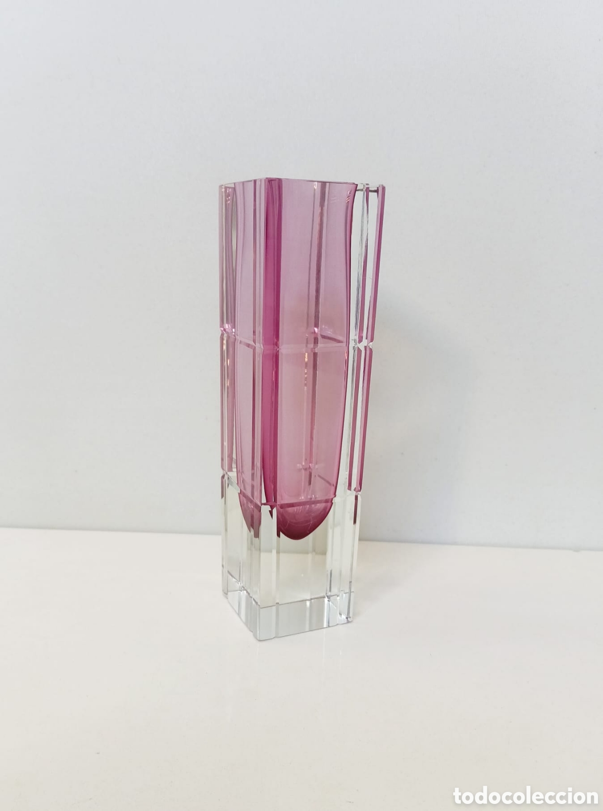 Vintage: JARRON SOMMERSO MURANO A&Ntilde;OS 60 70 // MANDRUZZATO CRISTAL VINTAGE MID CENTURY GEOMETRICO VIOLETA