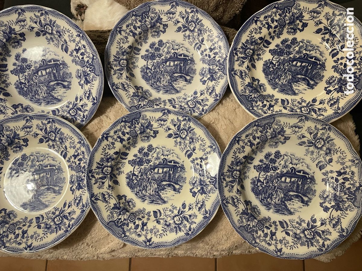 Vintage: Set de 6 Platos Hondos Vintage - Ironstone Tableware (Hecho en Italia)