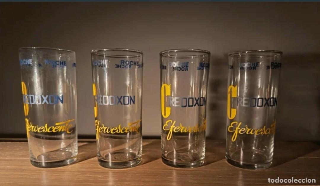 Vintage: 4 Vasos Redoxon Roche A&ntilde;os 60