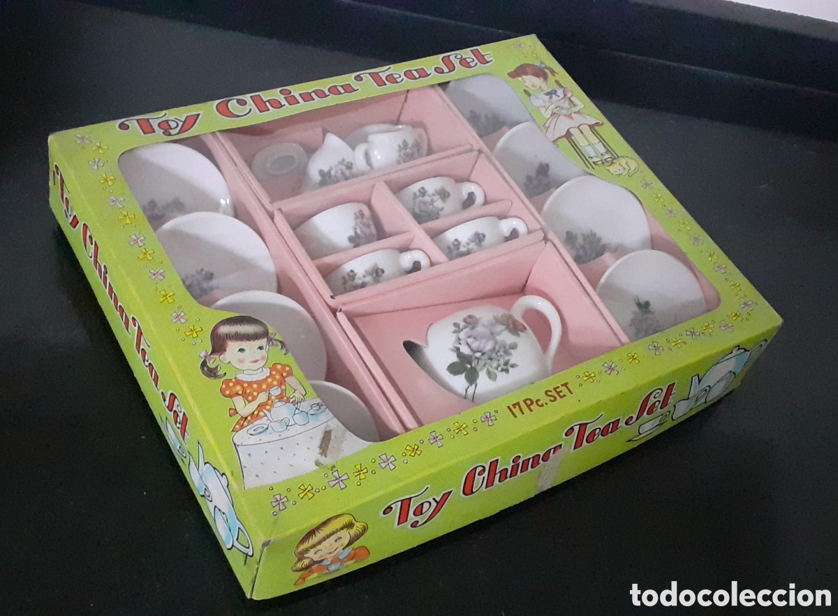 Vintage: Juego te porcelana miniatura en caja original