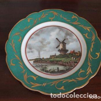 Vintage: Plato Porcelana Bidasoa Paisaje Holandes Molino Jacob Van Ruisdael 24 cm PEIFER