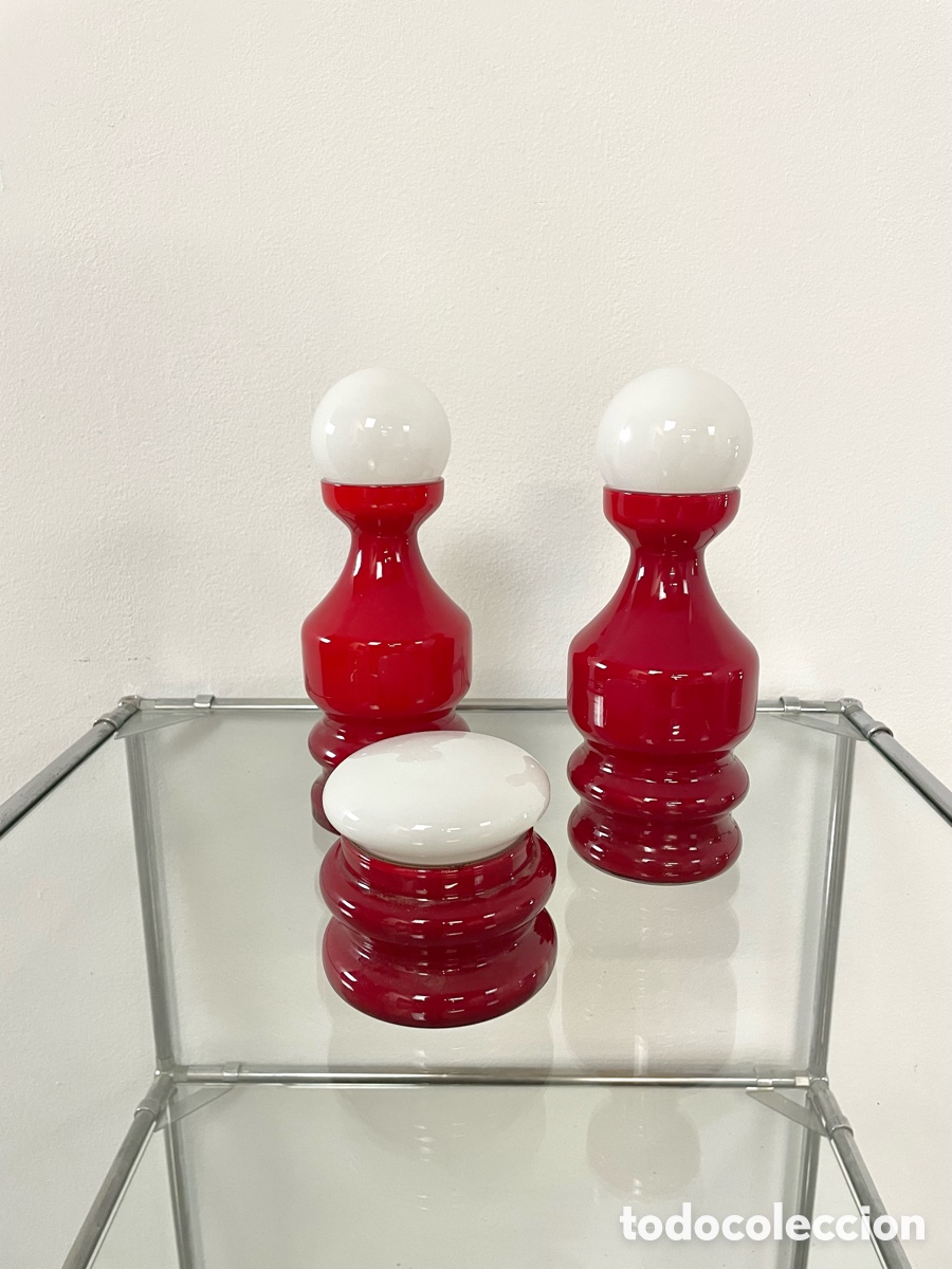 Vintage: Conjunto 3 piezas de cristal decorativas