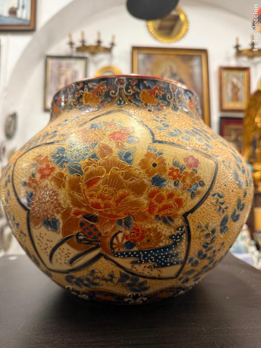 Vintage: PRECIOSO MACETERO DE CERAMICA CHINA - MEDIDA 29X24 CM