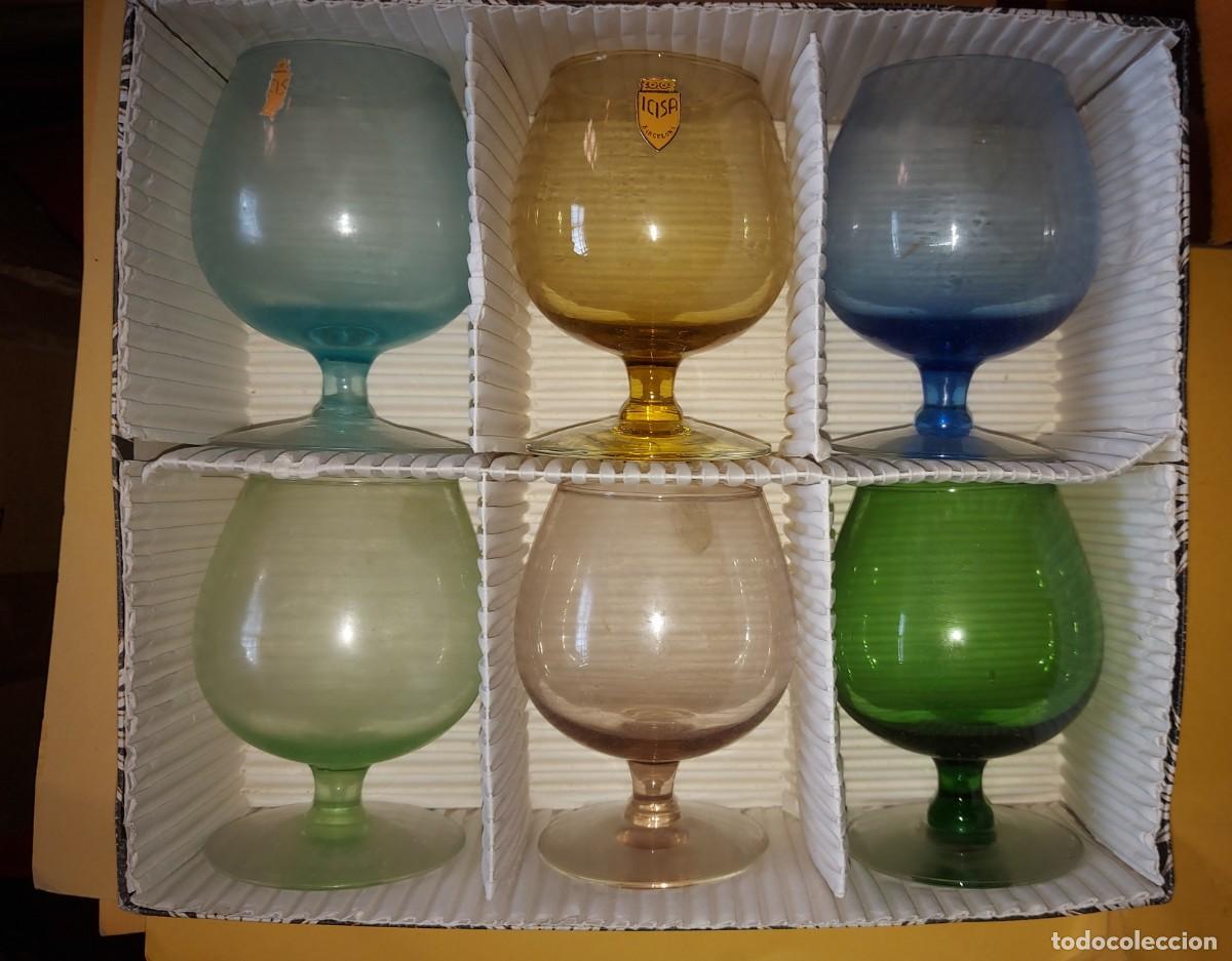 Vintage: JUEGO DE 6 COPAS DE CRISTAL DE ICISA BARCELONA