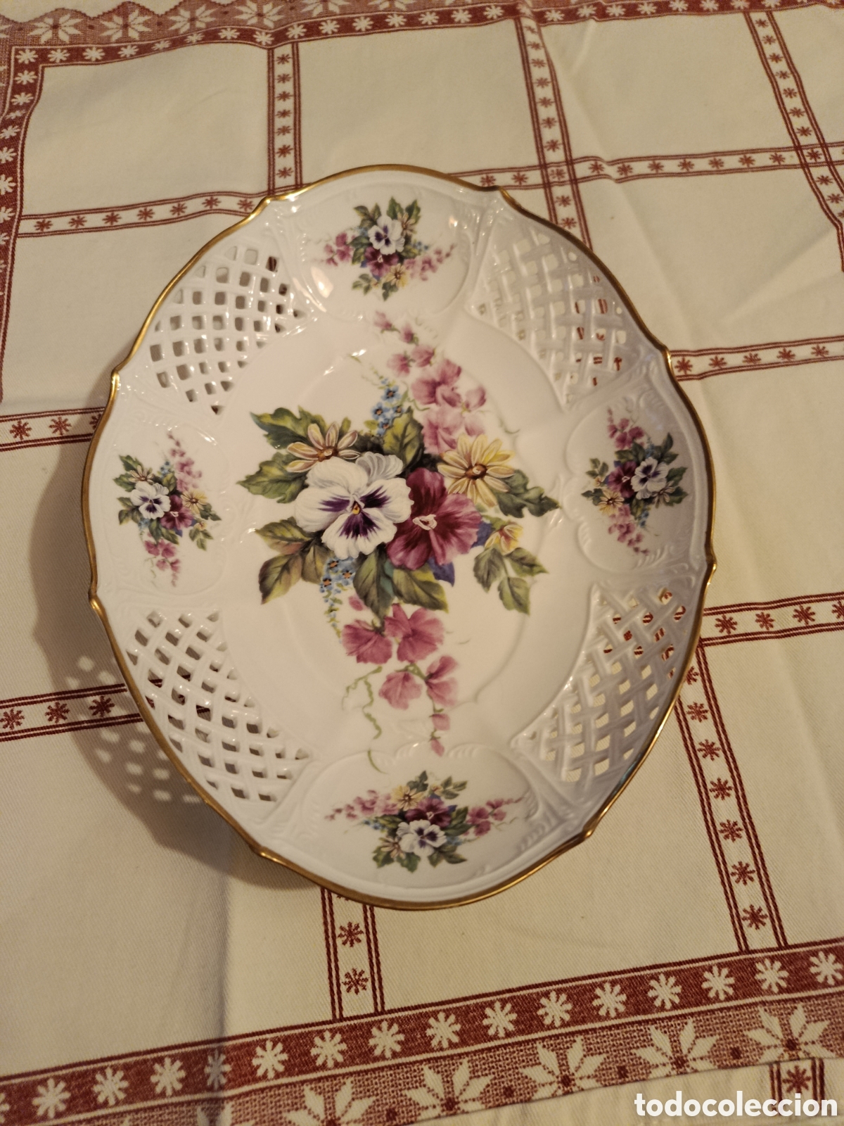 Vintage: Bandeja calada vintage Porcelana Ulises (26x20 cm)