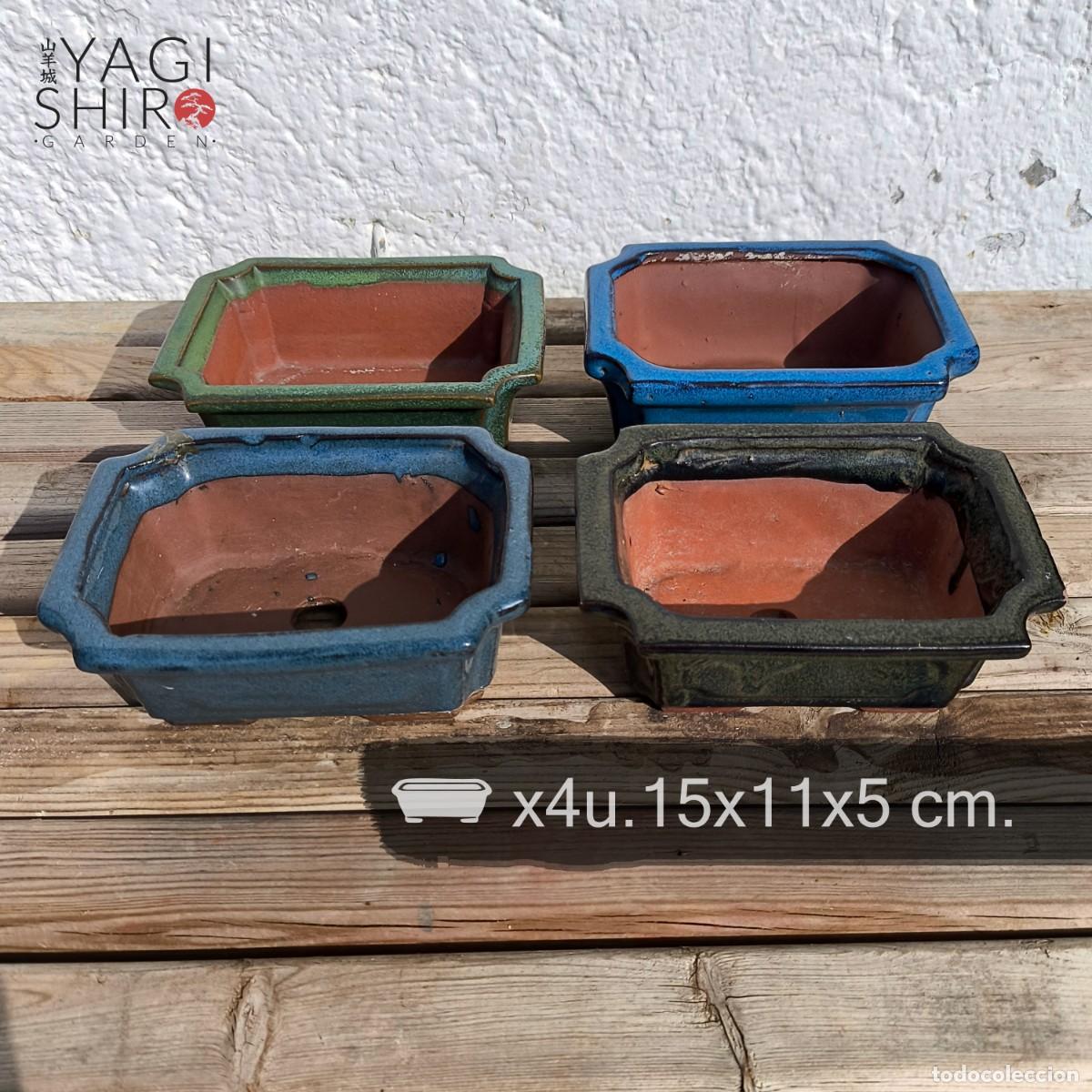Vintage: Lote 4 Macetas Bons&aacute;i Esmaltadas Segunda Mano.