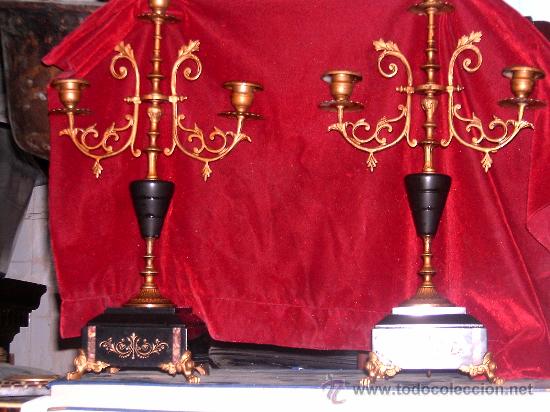 Vintage: candelabros con marmol - Foto 1