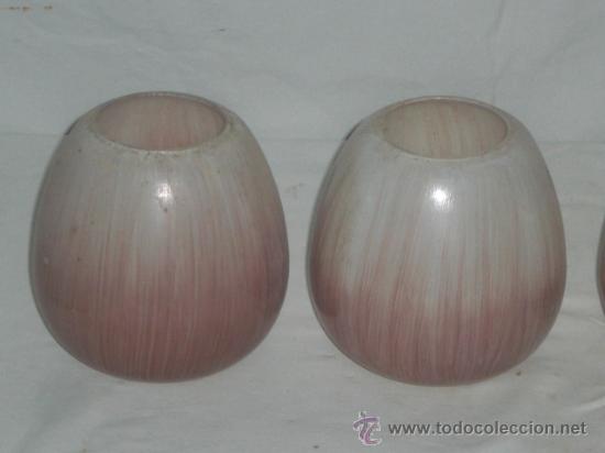 Vintage: LOTE DE 4 GLOBOS DE CRISTAL ESTILO ART DEC&Oacute;. - Foto 2