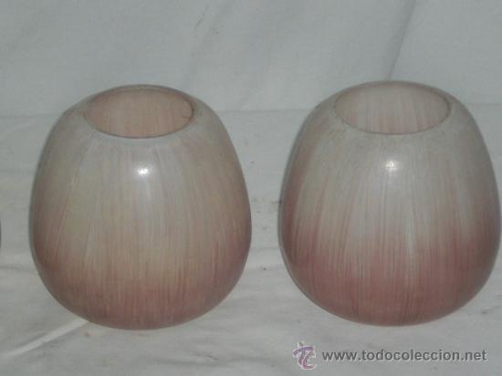Vintage: LOTE DE 4 GLOBOS DE CRISTAL ESTILO ART DEC&Oacute;. - Foto 3