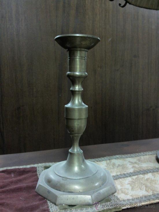 Vintage: Antiguo candelero en bronce del XIX. - Foto 1