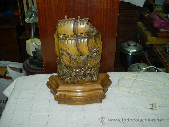 Vintage: Lampara de madera - Foto 1