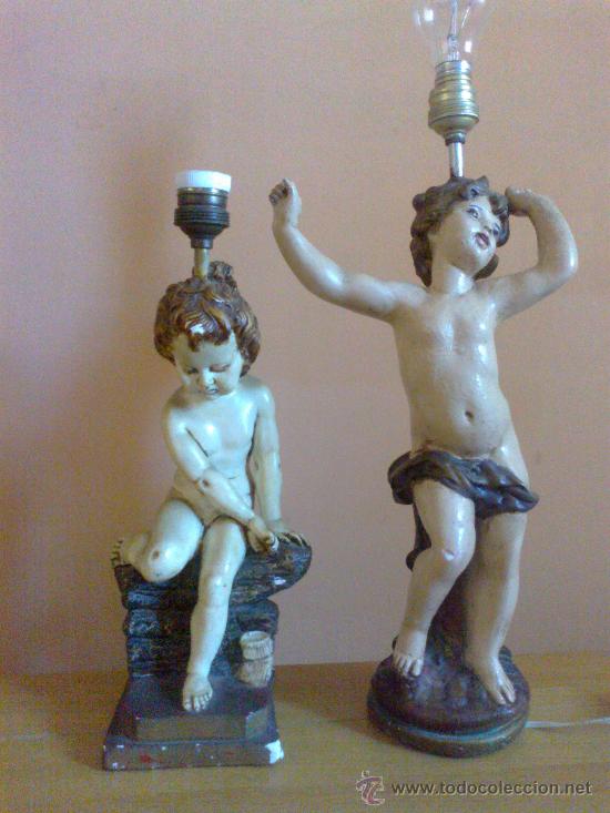 Vintage: DOS LAMPARAS DE ANGELITOS - Foto 2