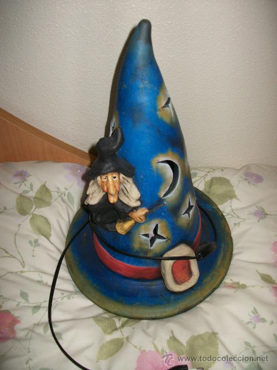 Vintage: LAMPARA GORRO DE BRUJA AZUL - COMO NUEVO - Foto 1