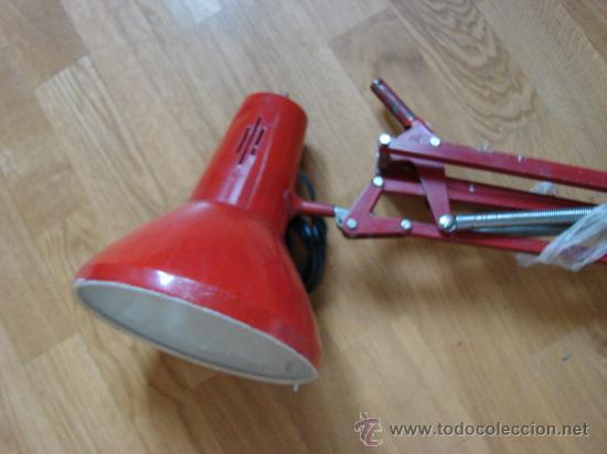 Vintage: ANTIGUO FLEXO DE MESA. ROJO - Foto 2