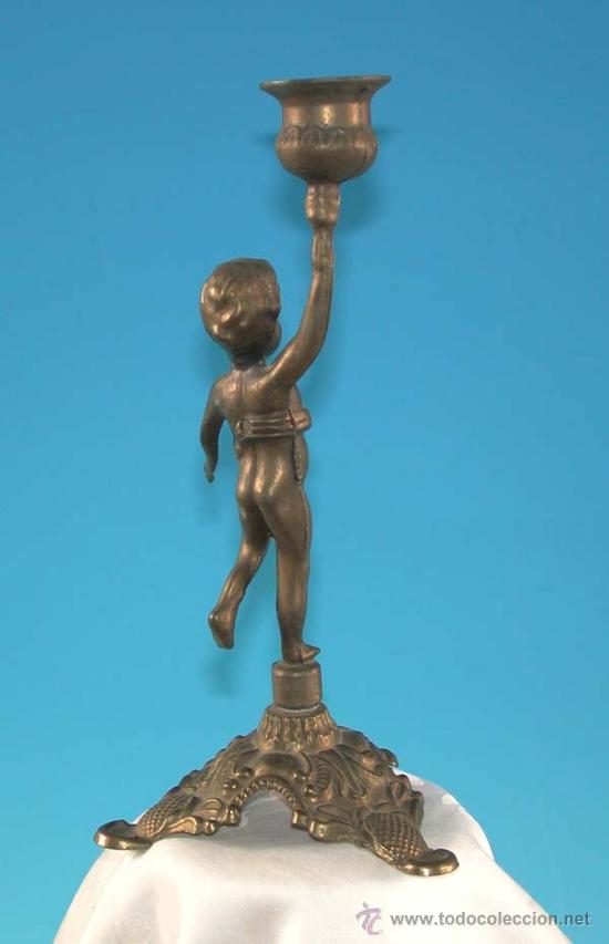 Vintage: Candelabro de lat&oacute;n. 1970-1975. - Foto 2