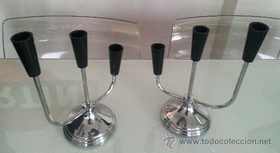 Vintage: PAREJA DE CANDELABROS - Foto 1