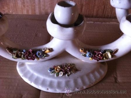 Vintage: PORTAVELAS PORCELANA - Foto 2