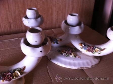 Vintage: PORTAVELAS PORCELANA - Foto 3