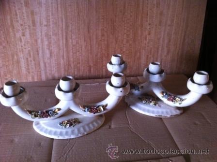 Vintage: PORTAVELAS PORCELANA - Foto 4