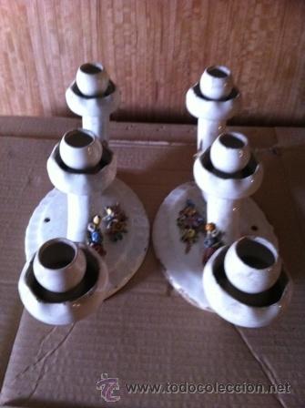 Vintage: PORTAVELAS PORCELANA - Foto 5