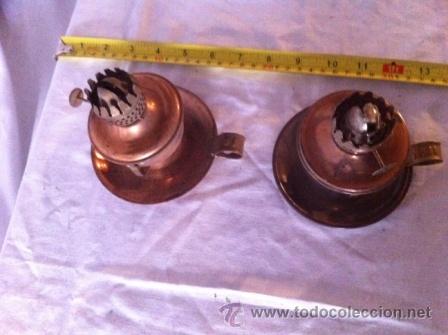 Vintage: MINI QUINQUES COBRE PAREJA - Foto 1