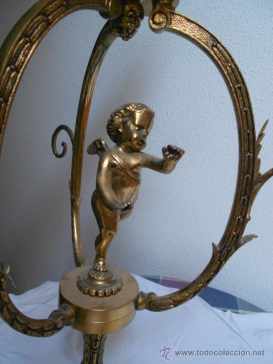 Vintage: PRECIOSA LAMPARA DE BRONCE CON 6 BRAZOS - Foto 1