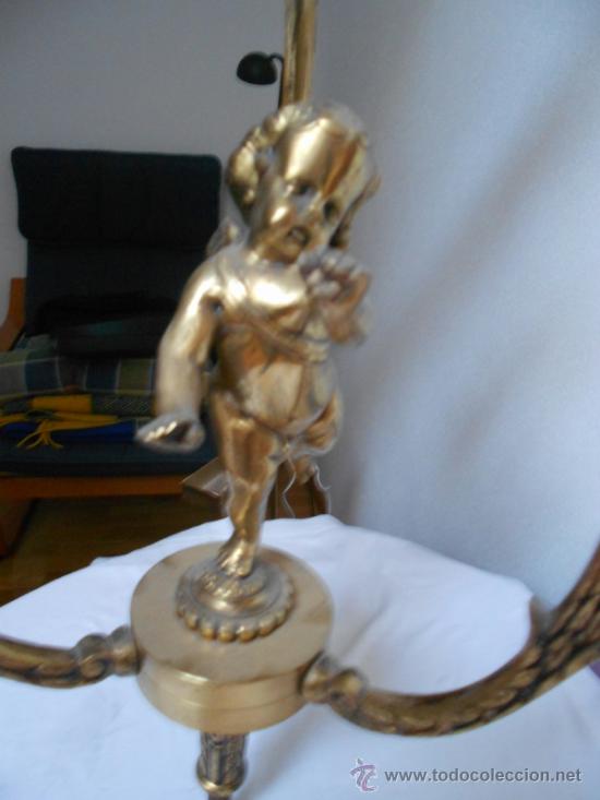 Vintage: PRECIOSA LAMPARA DE BRONCE CON 6 BRAZOS - Foto 5