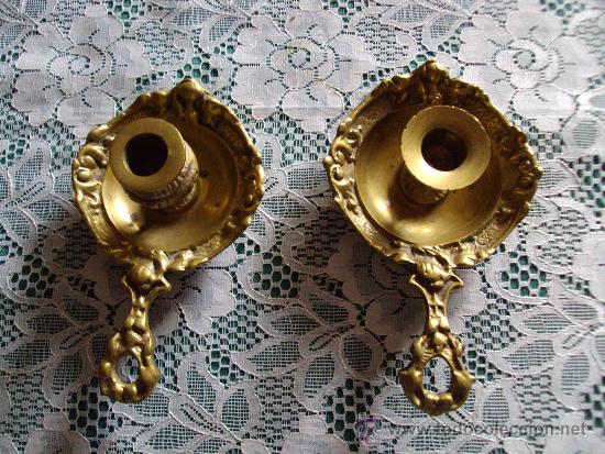 Vintage: Candelabros de bronce de calidad 18cm - Foto 2