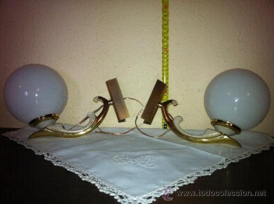 Vintage: 2 Apliquesde metal cromado en dorado - Foto 1