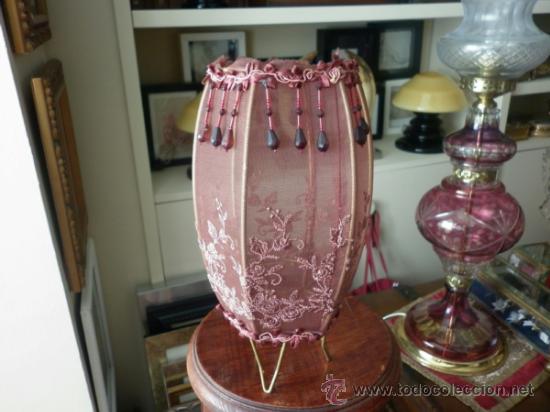 Vintage: L&Aacute;MPARA DE TUL CON FLORES Y ABALORIOS - Foto 10