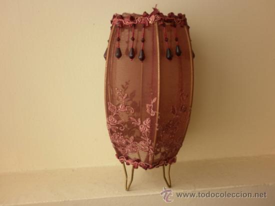 Vintage: L&Aacute;MPARA DE TUL CON FLORES Y ABALORIOS - Foto 7